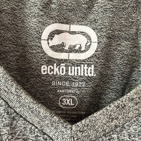 NEW Ecko Unlimited Mens Grey V Neck Tee - Picture 3 of 6